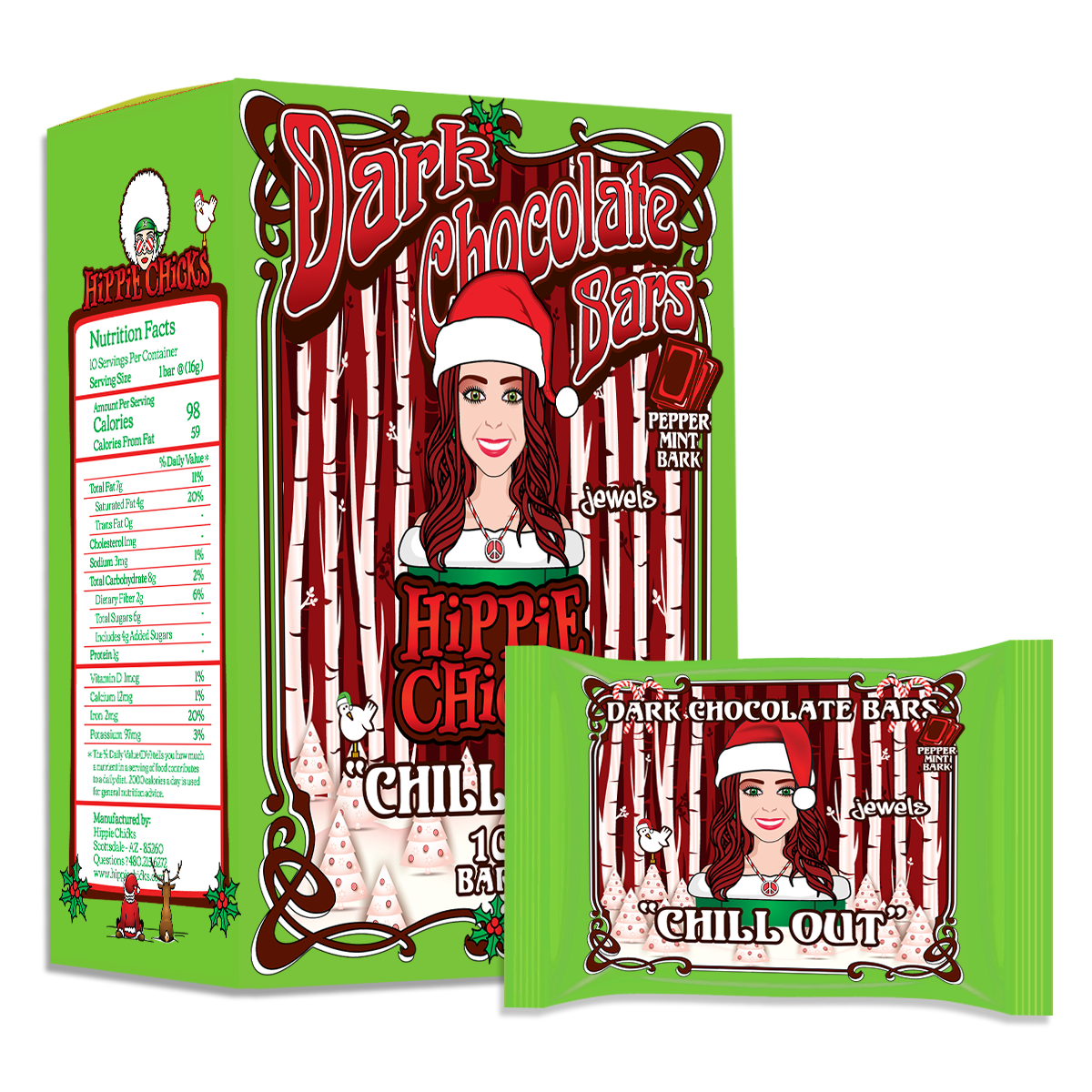 Dark Chocolate Peppermint Bark "CHILL OUT"
